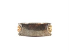 Vtg Sterling Silver South Dakota (West) 10k Gold Company Black Hills Sz 8.5 Band