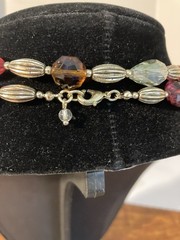 Vintage Glass, Acrylic & Gold Tone Beaded 36 in Long Strand Necklace