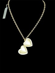 Maximal Art John Wind Heart Locket Necklace Pink Rhinestones 20” NWT