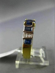 ESTATE 2.46CT DIAMOND & SAPPHIRE 18KT TWO TONE GOLD 3D FILIGREE ENGAGEMENT RING