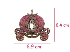 Luxury Full Crystal Women Vintage Pumpkin Carriage Buckle Pins Fashion Pin