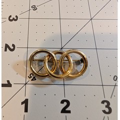Vintage JMS 1/20 12K Gold Filled Interlocking Triple Circle Ring Brooch Pin