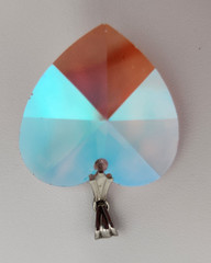 Vintage Italian Pink Crystal Pendant Silver 926