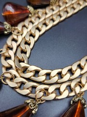 Gorgeous Double Layered Statement Necklace with Acrylic Charm Beads