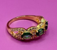 Vintage Costume Jewelry Lot Rings Bracelet Rhinestone Gold Tone Silver Tone 6 Pc