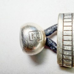 VTG Chunky Silver Geometric Link Bracelet KC Heavy Modernist 64g 8″