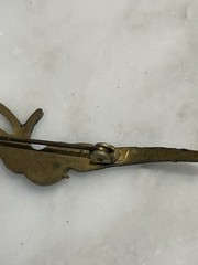 Antique Victorian Bird Swallow Pin Brooch Enameled 2.5″ Blue White Pink RARE