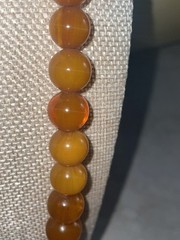 Antique Amber and Butterscotch Bakelite Plastic Screw Clasp Necklace 72 Grams