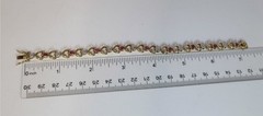 Sterling Ruby Open Heart Tennis Bracelet gold vermeil two tone Ross Simons