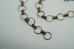Vintage Sterling Silver Unique Byzantine Chain Necklace 16.5″ x 10mm JB50