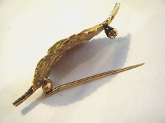 Vintage 1960s Lovely 18K Multi – Tone Gold 2″ Realistic Leaf Brooch Pin 6.6g