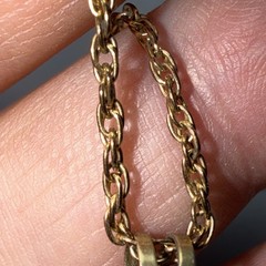 Necklace Encased 22k gold nuggets and 12k gold-filled rope border bezel & Chain