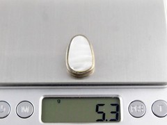 Vintage NF Sterling Silver Mother of Pearl Shell Slide Pendant 925 7/8 Inch MOP