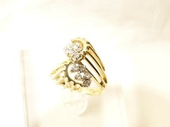 Vintage Unique Mid Century Modern 14 K Gold Diamond Twisted Column Sz 6 Ring RDW