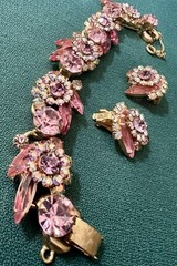 BREATH-TAKING GORGEOUS VINTAGE JULIANA BRACELET EARRINGS SET EXCELLENT CONDITION