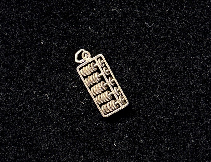 Vintage 1960s Sterling Abacus 3D Moving Charm