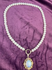 Estate Opalite Glass Necklace Baroque Rococo