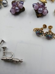 Lot 30 Vintage Now EARRINGS Clip and Screw On Rhinestone Enamel Costume Jewelry
