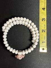 Beaded Bracelet with Rose Charm (1950s-1970s) Collectible