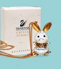 Vintage Swarovski Crystal Memories Bunny Rabbit Pendant/Necklace SEE DESCRIPTION