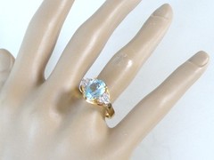 Sterling Silver 925 Natural Heated Blue Topaz Ring Size 7
