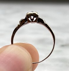Vintage 1940s Engagement Ring 10K Natural Diamond Illusion Box Setting