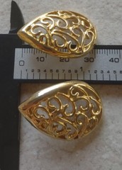 VTG Openwork Earrings Gold-tone Square 1980’s Teardrop Pierced Posts Classic