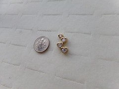 Gold over Sterling Silver 925 Hearts Pendant