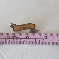 Gold Metal Ribbon Nana Pin Brooch Signed Maximal Art