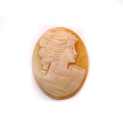 Vintage Carved Loose Shell Woman Right Facing Cameo 29 x 23 mm
