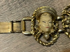Vintage Selro Selini blackamoor Asian princess Bracelet 7.5”