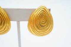 Vintage Givenchy Clip On Earrings Gold Tone Thumb Print