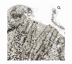 Whiting and Davis Silver Mesh Bib Scarf Bandana Necklace