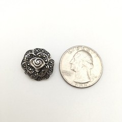 Vintage ROSS SIMONS Sterling Silver Rose Flower Pendant Marked 925 3.3g #47
