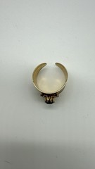 1974 SARAH COVENTRY EMBER Jonquil gold tone Starbust stone wide band ring