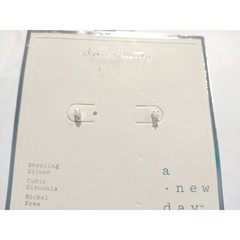 A New Day 925 Sterling Silver CZ Dainty Stud Earrings Nickel Free ES1