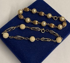 13.9g LOT 2x Gold Filled Bracelet 7″ Shell Cage Bead Chain Victorian Gf