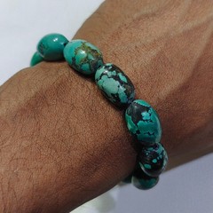 Turquoise Bracelet Natural Turquoise Stretchable Handmade Gemstone Bracelet