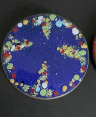 Lot 5 Enamel on Copper Brooch Pins & Earrings Set MCM Artisan Colorful Vintage!