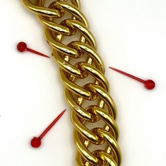 Vintage Anne Klein 24 Inch Heavy Chunky Gold Tone Curb Chain Statement Necklace