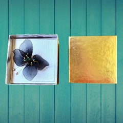 Vintage Purple Silk Butterfly Brooch Pin Wire Edged Gift Box new