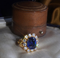 GIA Sapphire Diamond Certified 18K No Heat Ceylon Blue Fine Huge Ring 12.04 Cts!