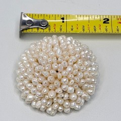 Vintage Brooch Freshwater Seed Pearl Cluster Domed Round White Silver Tone Pin