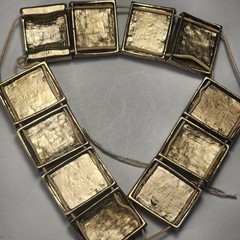 Vintage 1930s Guilloché Enamel Celluloid Cameo Panel Bracelet Art Deco Green