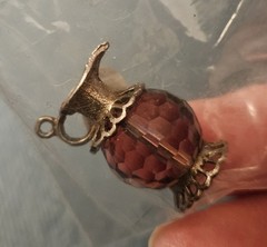 Vintage 7/8″ Sterling Silver Burgundy Crystal Pitcher Charm