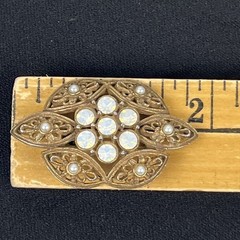 Vintage 1970’s Sarah Coventry Victoria Filigree Antique Gold Tone Pin Brooch