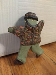 Vintage Polymer Clay Boy Brooch 2.5in Figure Signed