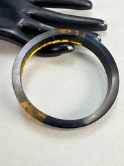 Vintage Black Amber Marbled Resin / Acrylic Bangle Bracelet Retro Minimalist