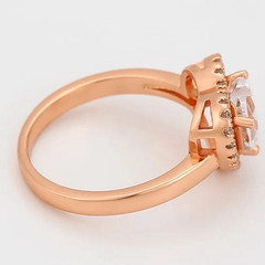 0.50CT Heart Cut White Moissanite Heart Design Women Halo Ring 10K Rose Gold FN