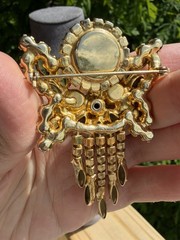 Verified Juliana D&E Book piece green Cabochons Necklace And Brooch